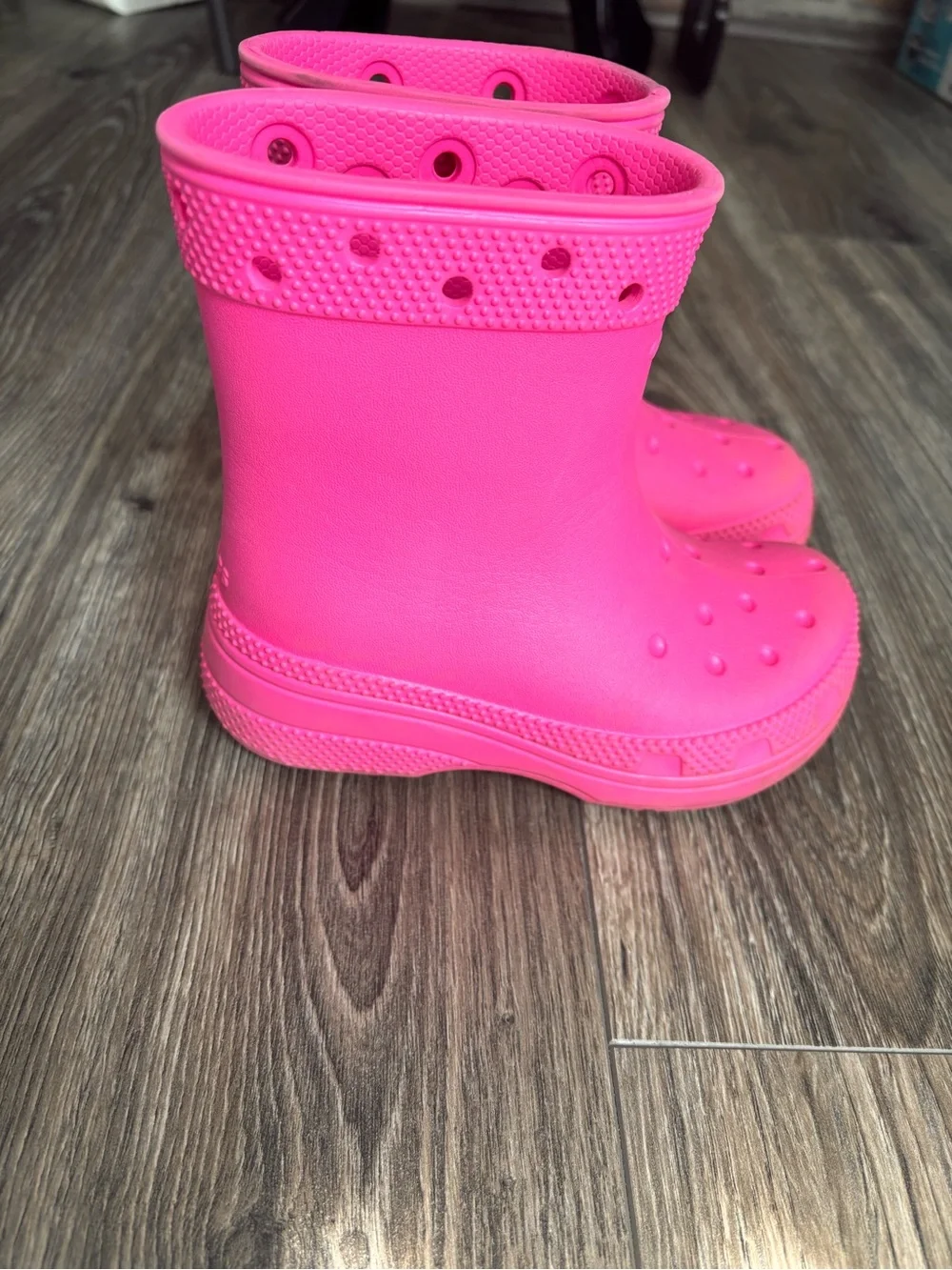 Kids Croc Waterproof Pink Rain Boots